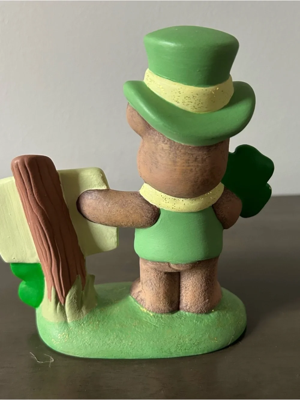 Painted Clay Magic 2480 Ceramic Happy St, Paddy’s Day Bear